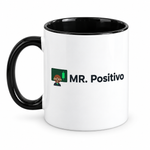 Mr. Positivo — Original Character Mug, Black Accent, product front on white background