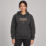 BBS-SINGLE|Charcoal Heather|front|Offline Is A Position. — Premium Hoodie on model