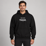 BBS-SINGLE|Black|front|One More Trade — Trading Hoodie | BB SIGN on model (English)