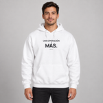 BBS-SINGLE|White|front|One More Trade — Trading Hoodie | BB SIGN on model (Spanish)