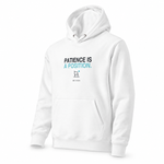 Patience Is A Position. — Premium Hoodie, White, product angle on white background