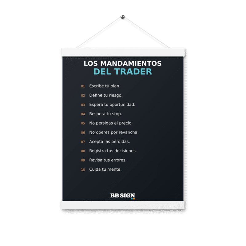 Póster con colgador BB SIGN — Los mandamientos del trader