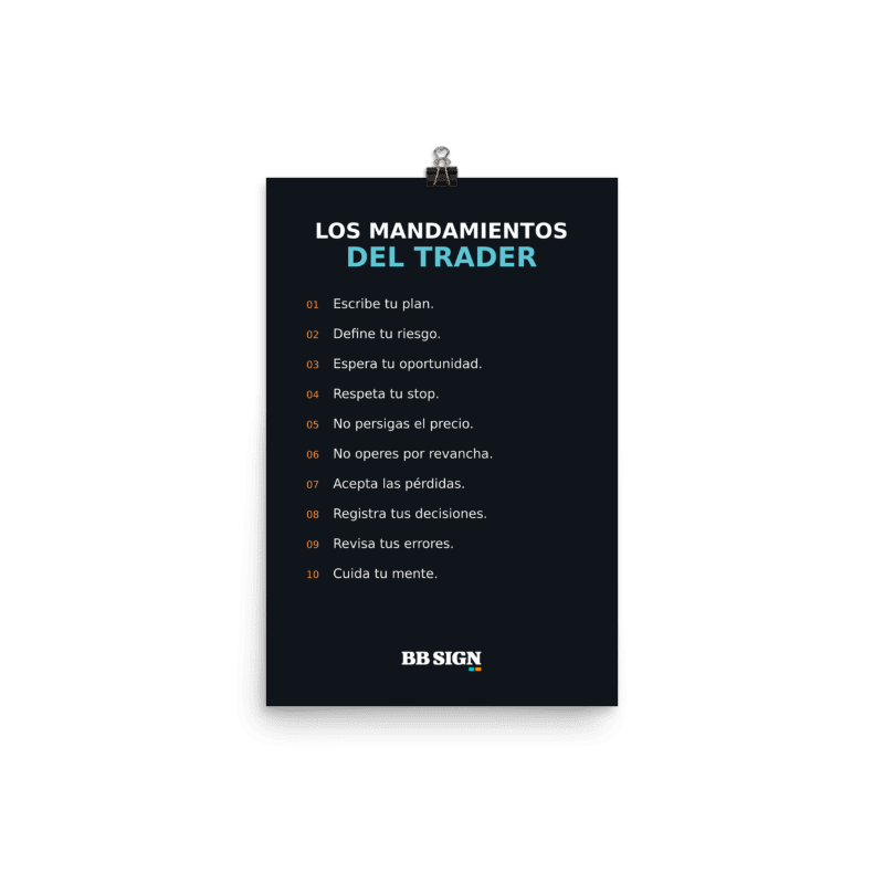Póster luster BB SIGN — Los mandamientos del trader