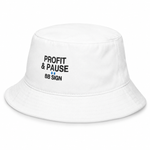 Profit & Pause — Bucket Hat, White, , product angle on white background