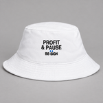 BBS-SINGLE|White|studio|Profit & Pause — Bucket Hat, studio view
