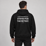 BBS-SINGLE|Black|front|Retest Lifestyle — Trading Zip Hoodie | BB SIGN on model (English)