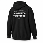 Retest Lifestyle — Trading Zip Hoodie | BB SIGN, Black, English, product angle on white background