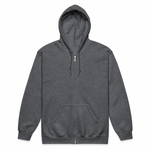Retest Lifestyle — Trading Zip Hoodie | BB SIGN, Dark Heather, English, product front on white background