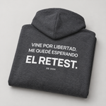 BBS-SINGLE|Dark Heather|folded|Retest Lifestyle — Trading Zip Hoodie | BB SIGN folded studio view (Spanish)