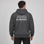 BBS-SINGLE|Dark Heather|front|Retest Lifestyle — Trading Zip Hoodie | BB SIGN on model (Spanish)