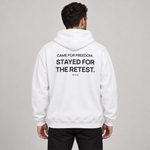 BBS-SINGLE|White|front|Retest Lifestyle — Trading Zip Hoodie | BB SIGN on model (English)