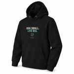 Risk Small. Live Big. — Premium Hoodie, Black, product angle on white background