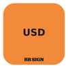 USD / Amber / 3 × 3 in