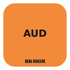 AUD / Amber / 3 × 3 in