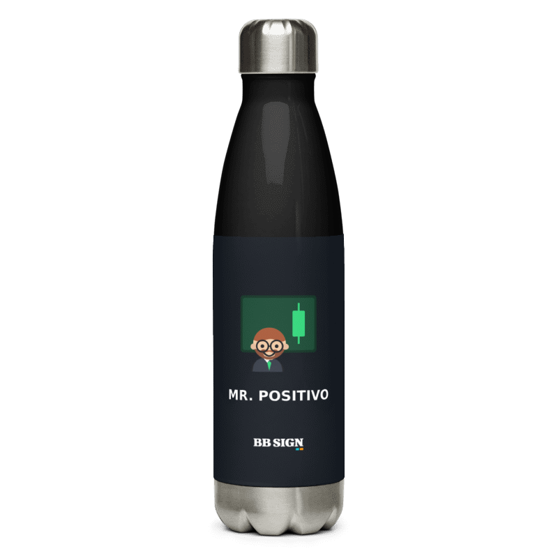 Botella de acero BB SIGN 17 oz — Mr. Positivo — vista frontal