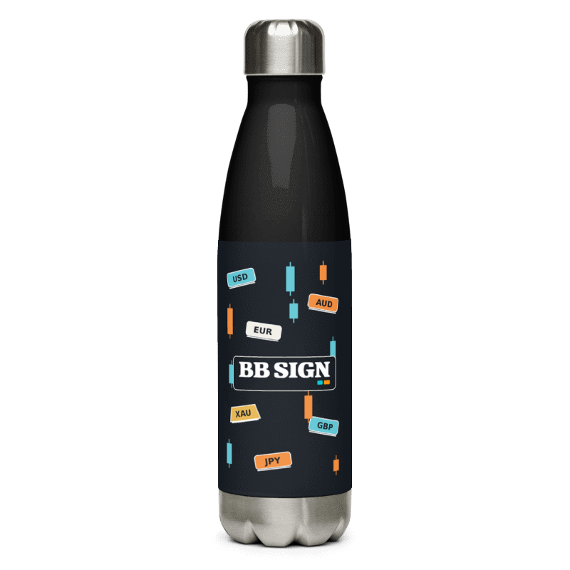 Botella de acero BB SIGN 17 oz — Market Codes — vista frontal