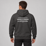 BBS-SINGLE|Charcoal|front|Screenshot Rule — Trading Hoodie | BB SIGN on model (Spanish)
