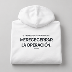 BBS-SINGLE|White|folded|Screenshot Rule — Trading Hoodie | BB SIGN folded studio view (Spanish)