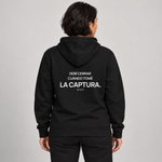 BBS-SINGLE|Black|front|Screenshot Trader — Trading Hoodie | BB SIGN on model (Spanish)