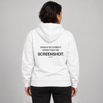 BBS-SINGLE|White|front|Screenshot Trader — Trading Hoodie | BB SIGN on model (English)
