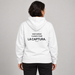 BBS-SINGLE|White|front|Screenshot Trader — Trading Hoodie | BB SIGN on model (Spanish)