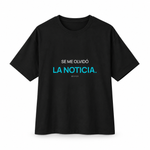 Se Me Olvidó la Noticia — Oversized Trading T-Shirt, Black, product front on white background