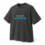 Se Me Olvidó la Noticia — Oversized Trading T-Shirt, Dark Grey, product angle on white background