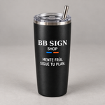 BB SIGN SHOP — Stay Cool Insulated Tumbler — Black, 20 oz, ES — vista en ángulo
