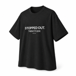 Stopped Out. Then It Flew. — Oversized Trading T-Shirt, Black, product angle on white background