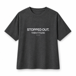 Stopped Out. Then It Flew. — Oversized Trading T-Shirt, Dark Grey, product front on white background