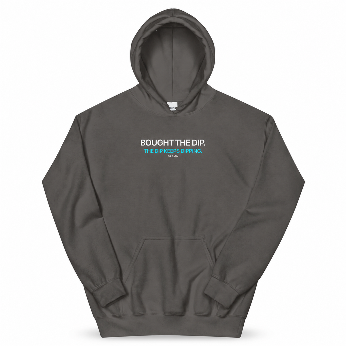 The Dip — Trading Hoodie | BB SIGN, Charcoal, English, product front on white background