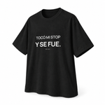 Tocó Mi Stop y Se Fue — Oversized Trading T-Shirt, Black, product angle on white background
