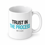 Trust in the Process — Ceramic Mug, White, product detail on white background