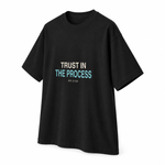 Trust in the Process — Oversized T-Shirt, Black, product angle on white background