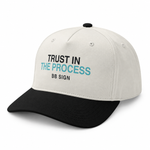 Trust in the Process — Two-Tone Cap, Natural / Black, , product angle on white background