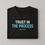 Trust in the Process oversized tee black folded
