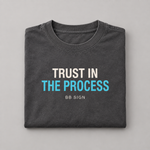 Trust in the Process oversized tee dark grey folded