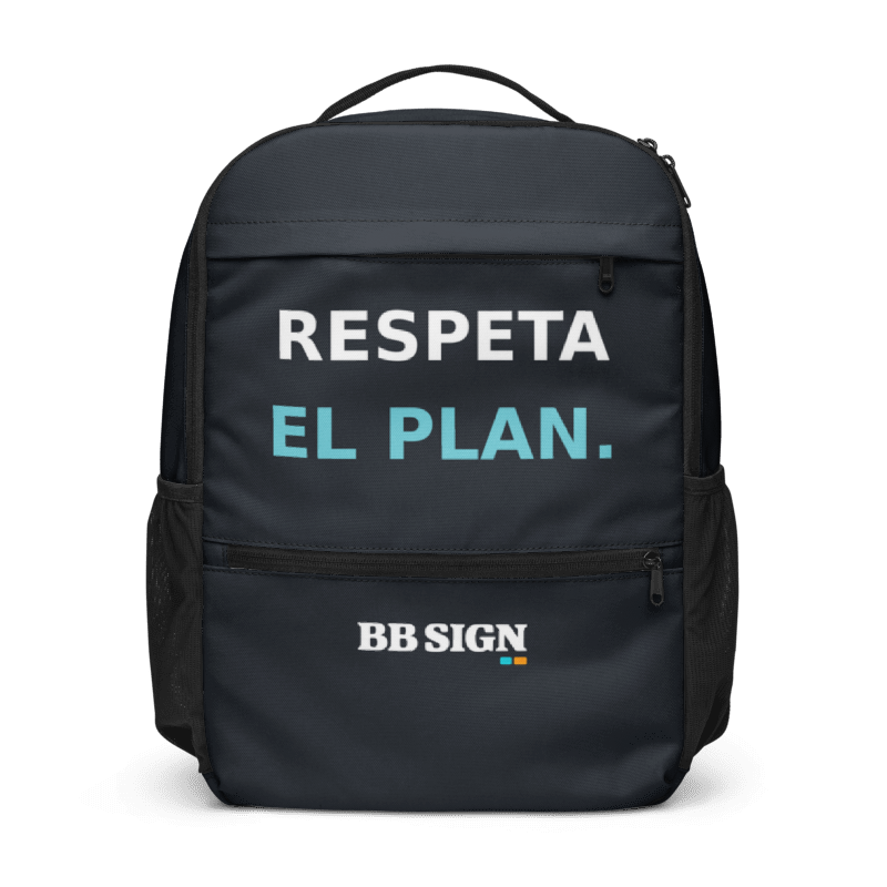 Mochila utilitaria BB SIGN — Respeta el plan. — vista frontal