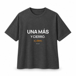Una Más y Cierro — Oversized Trading T-Shirt, Dark Grey, product front on white background