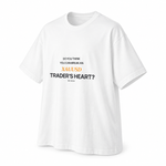XAUUSD Trader’s Heart — Oversized Trading T-Shirt, White, product angle on white background
