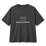XAUUSD Trader’s Heart — Oversized Trading T-Shirt, Dark Grey, product front on white background