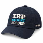 XRP Patient Holder — Classic Dad Hat, Navy, product angle on white background