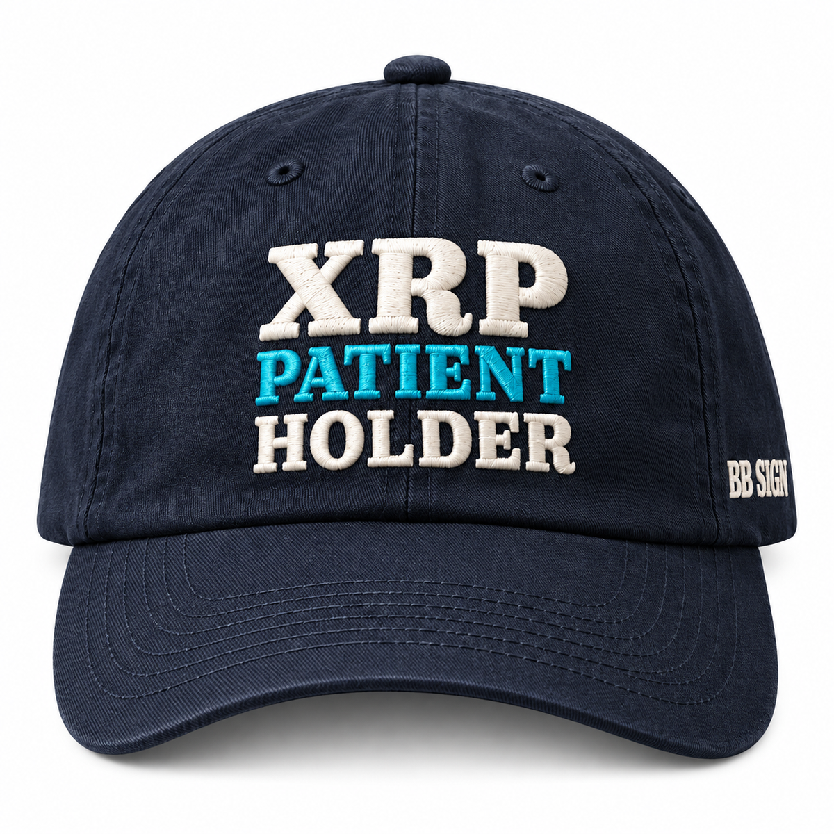 XRP Patient Holder — Classic Dad Hat, Navy, , product front on white background