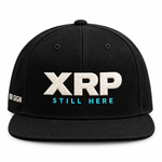 XRP: Still Here — Snapback Hat, Black, , product front on white background